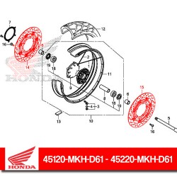 45120-MKH-D61 + 45220-MKH-D61 : Honda front brake discs Honda X-ADV 750