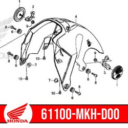 61100-MKH-D00 : Parte interna del parafango anteriore originale Honda X-ADV 750