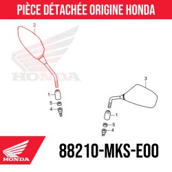 88210-MKS-E00 : Honda OEM right mirror 2021 Honda X-ADV 750