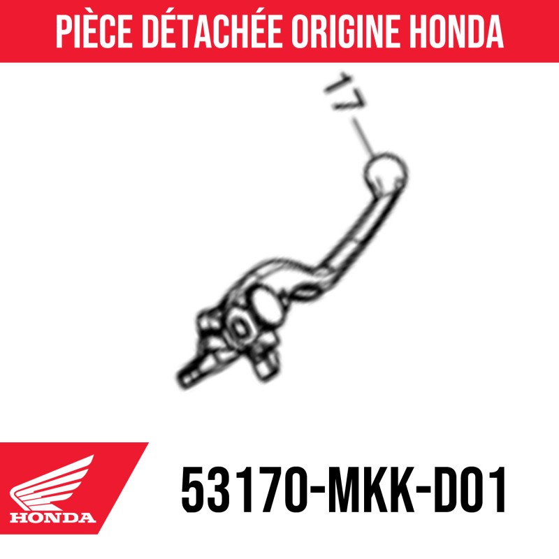 53170-MKK-D01 : Honda OEM right brake lever 2021 Honda X-ADV 750