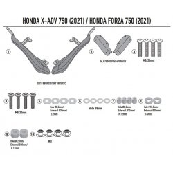 SR1188 : Kompletter Givi Top-Case-Träger 2021 Honda X-ADV 750