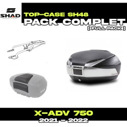 PACK-H0FZ71ST-SH48T + D1B48E06 : Kit Bauletto Shad SH48 titanium senza portapacchi OEM Honda X-ADV 750