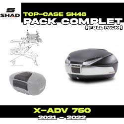 PACK-H0XV71ST-SH48T + D1B48E06 : Pack Top-Case Shad SH48 Titanium AVEC porte-paquet d'origine Honda X-ADV 750