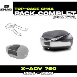 PACK-H0XD77ST-SH48T + D1B48E06 : Pack Top-Case Shad SH48 Titanium SANS porte-paquet d'origine Honda X-ADV 750