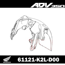 61121-K2L-D00 : Garde-boue avant origine ADV 350 Honda X-ADV 750