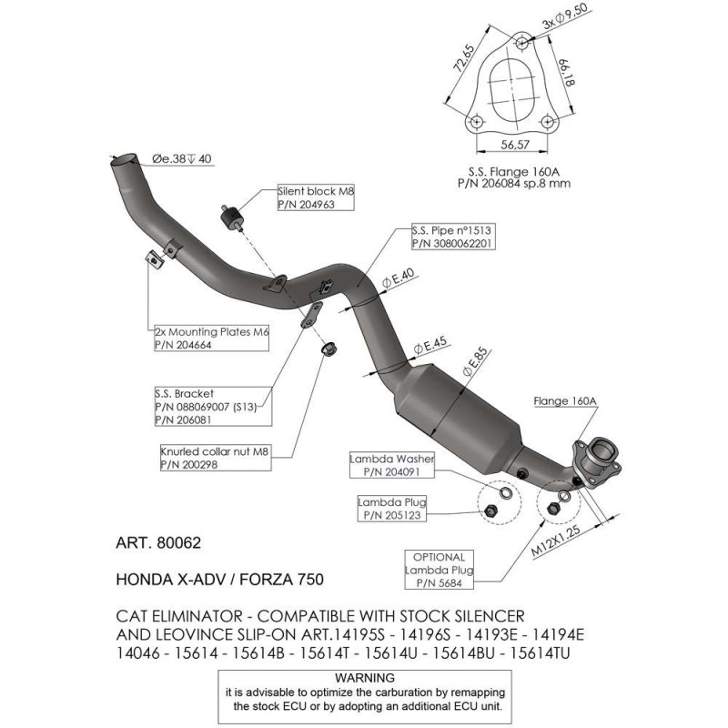 80062 : Colector Leovince 2025 Honda X-ADV 750