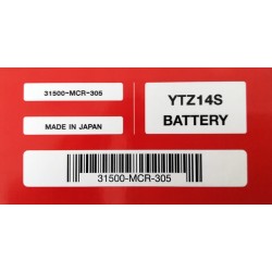 31500-MCR-305 : Batterie d'Origine Honda YTZ14S Honda X-ADV 750